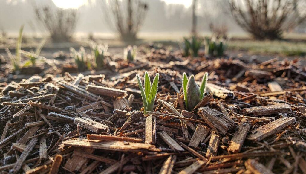 Spätfrost im März, so schützt eine Schicht Mulch Ihre Beete laut aktueller Studie